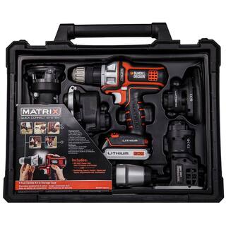 BLACK+DECKER 20V Max Lithium-Ion Cordless Matrix 6 Tool Combo Kit with Storage Case BDCDMT1206KITC