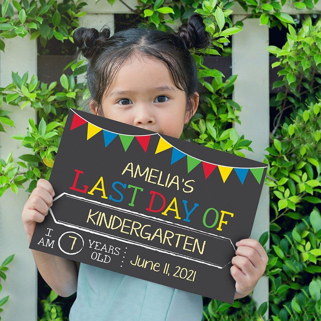 Malden  First/Last Day of Kindergarten Reversible Chalk Sign 10X8