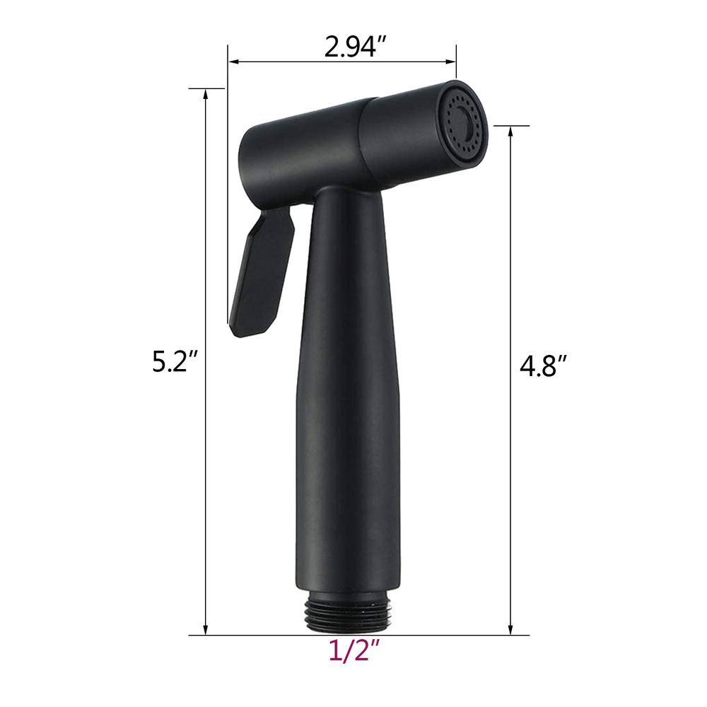 PROOX Non-Electric Stainless Steel Handheld Bidet Sprayer Bidet Attachment in Matte Black PR035BS41MB