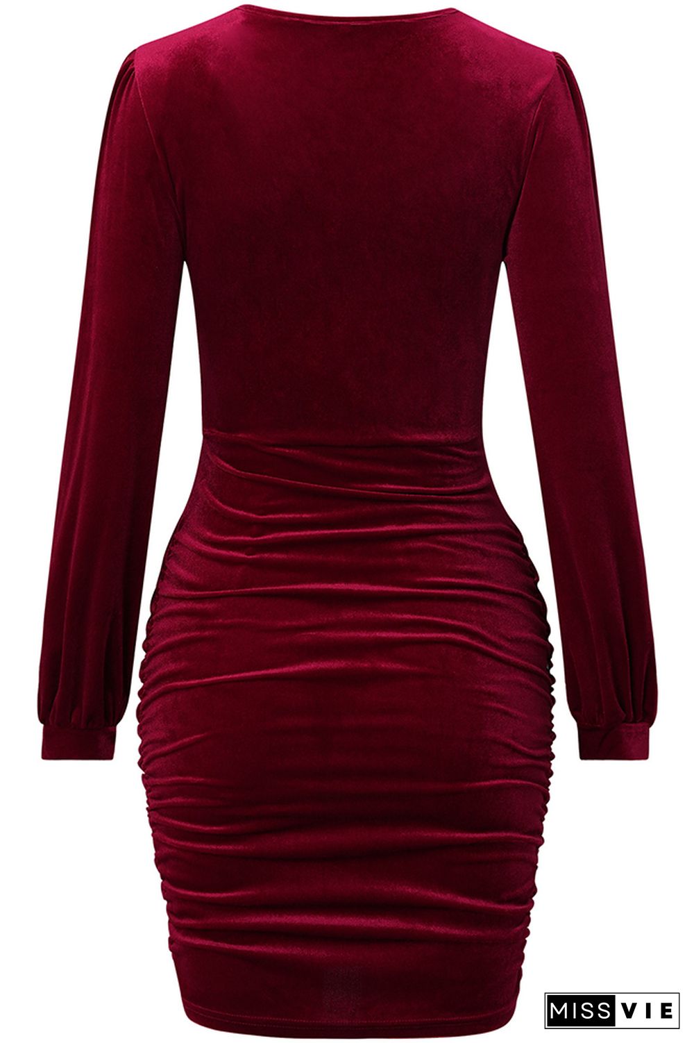 V Neck Twisted Hollow Out Bodycon Dress