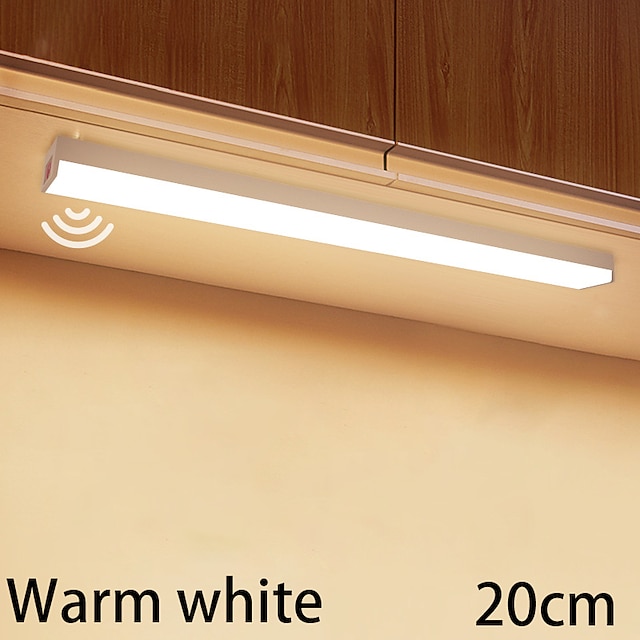 LED Night Light PIR Motion Sensor USB Rechargeable 10/20/30/50cm Closet Kitchen Cabinet Corridor Stair Lights Wireless Night Lamp