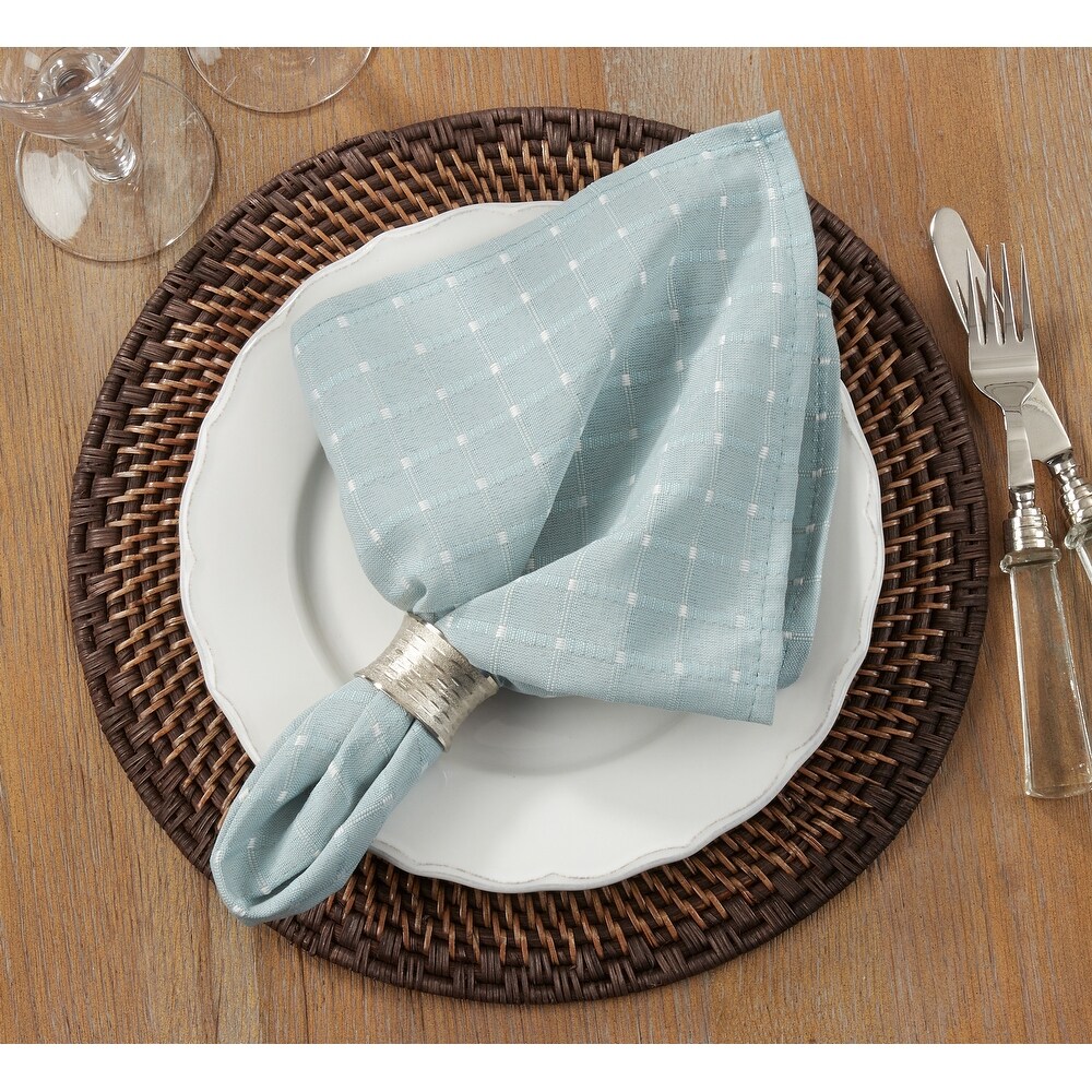 Stitched Line Design Cotton Blend Napkins (Set of 4)