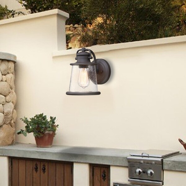 CC 1-light outdoor wall light with black finish and?seeded glass Shopping - The Best Deals on Outdoor Wall Lanterns | 39858983