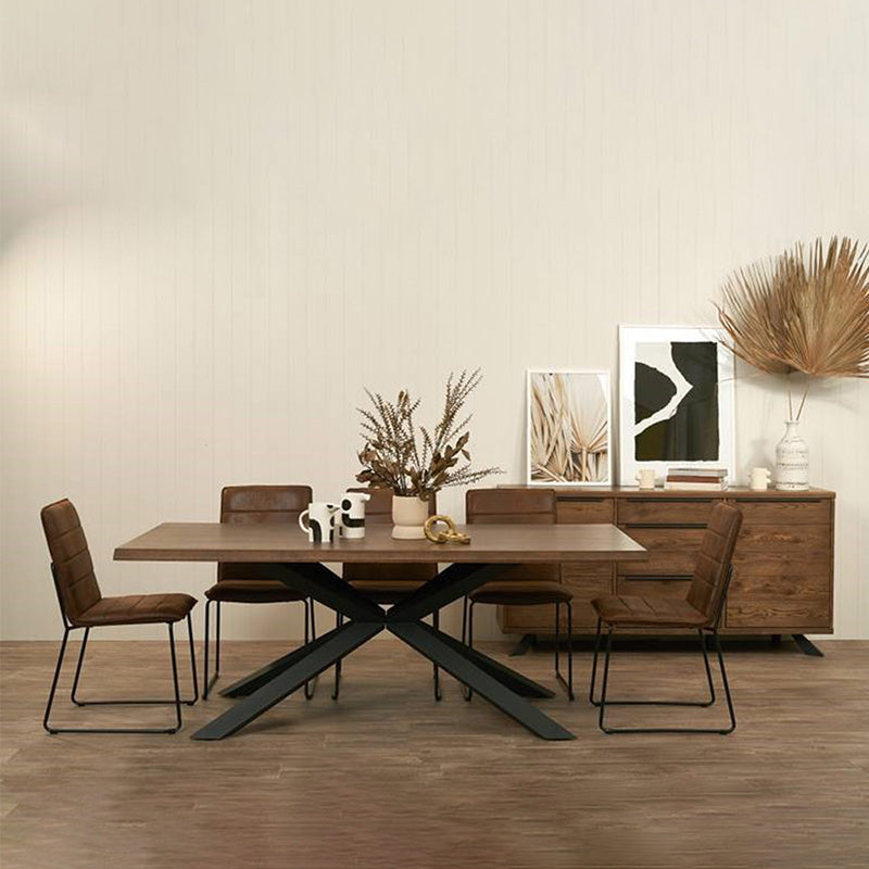 ARNO Dining Table 200cm - Brown & Black