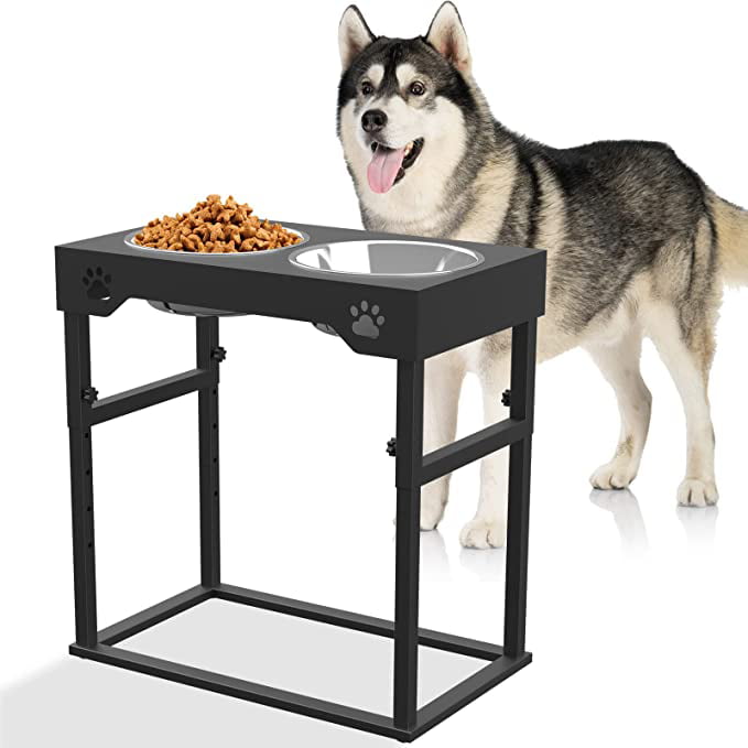 Autofeedog Elevated Dog Bowls For Large Dogs - Raised Dog Bowl with 8 Adjustable Heights (2.75‘’ - 20‘’)Dog Feeding Station with 2 Stainless Steel Dog Bowls,Dog Food Stand for Large Medium Small Dogs