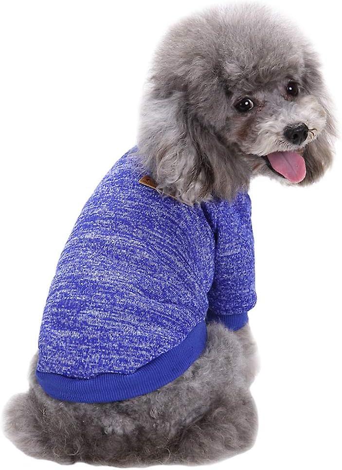 Pet Dog Clothes Dog Sweater Soft Thickening Warm Pup Dogs Shirt Winter Puppy Sweater For Dogs (dark Blue， Xxs)