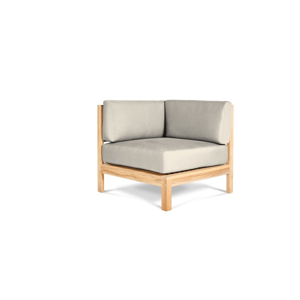 Leon Teak Outdoor Sectional Corner with Sunbrella Cushion