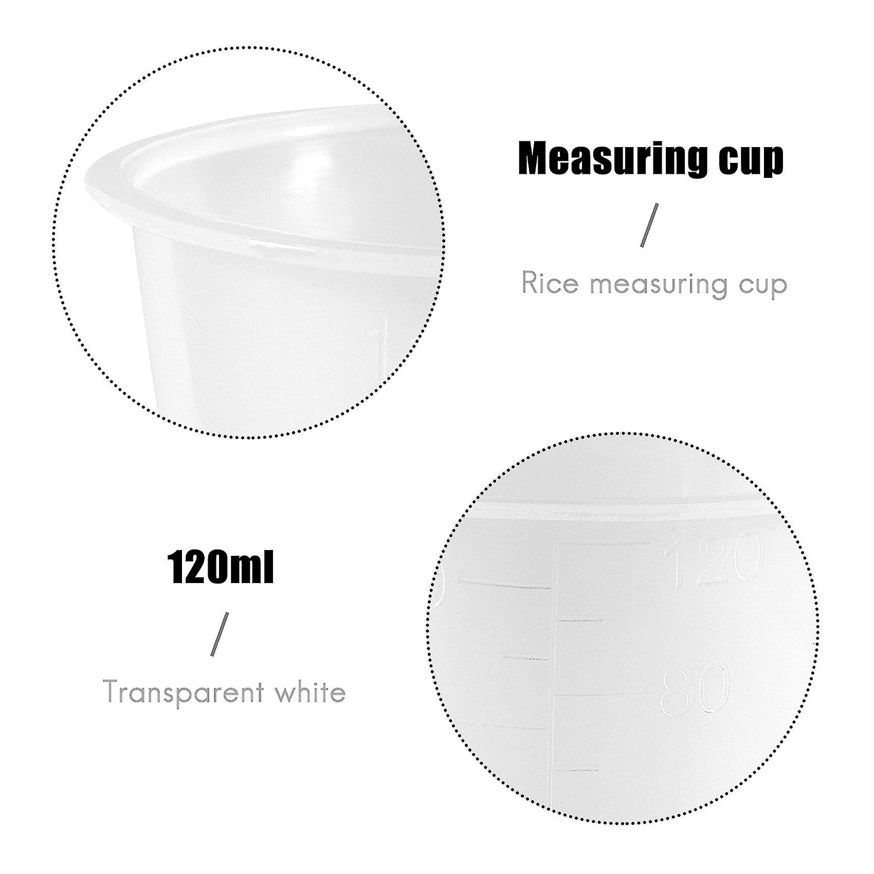 Plastic 120ml Electric Cooker Rice Measuring Cup 2pcs Clear White