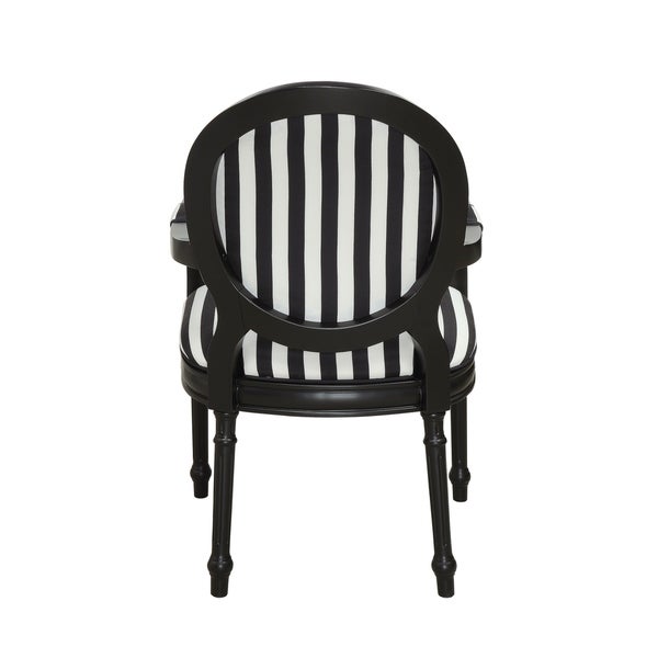 Somette Black/White Striped Accent Chair