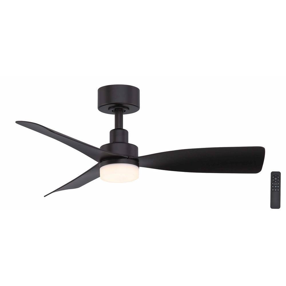 Hampton Bay Marlston 36 in. Integrated CCT LED IndoorOutdoor Ceiling Fan Matte Black with Matte Black Blades and Remote Control N375A-MBK