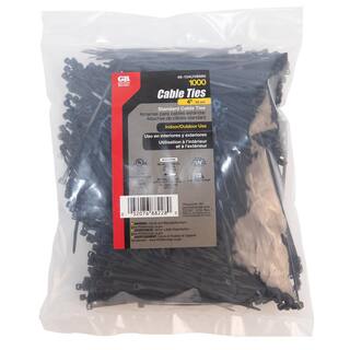 Gardner Bender 4 in. Black Nylon Cable Tie (1000-Pack) 46-104UVBMN