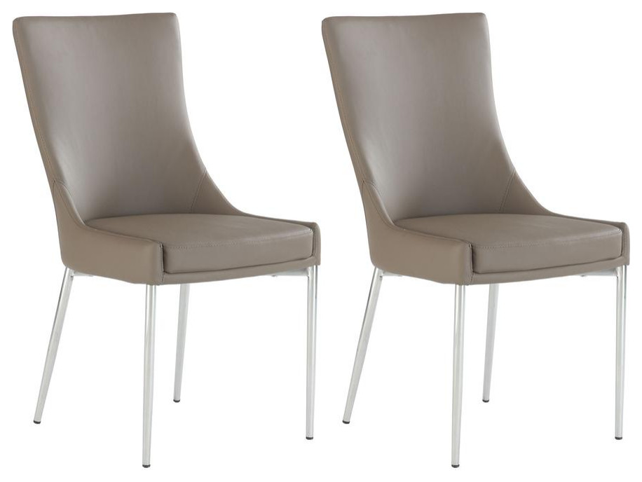 Designer Seat Dining Chair   Set Of 2  Brown   Midcentury   Dining Chairs   by Homesquare  Houzz