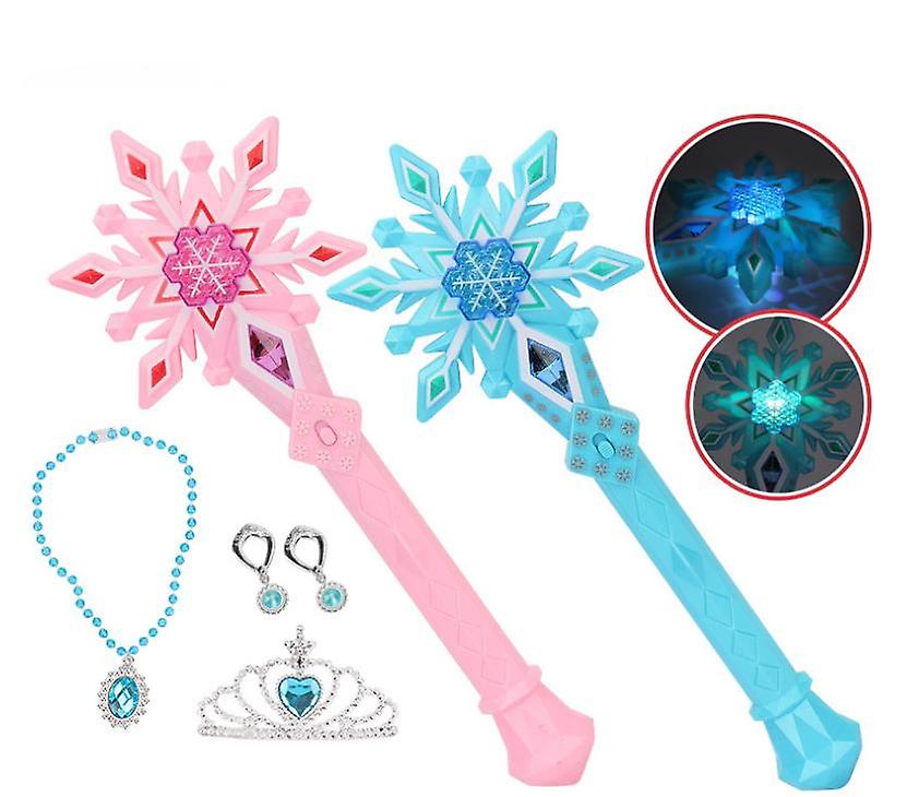 Light Up Frozen Snowflake Wand Magic Toy For Kids