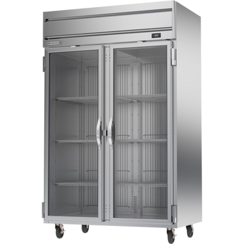 Beverage-Air HFPS2HC-1G Reach-In Freezer， Horizon Series， 1 Glass Door， 2-Section， Stainless Steel Sides