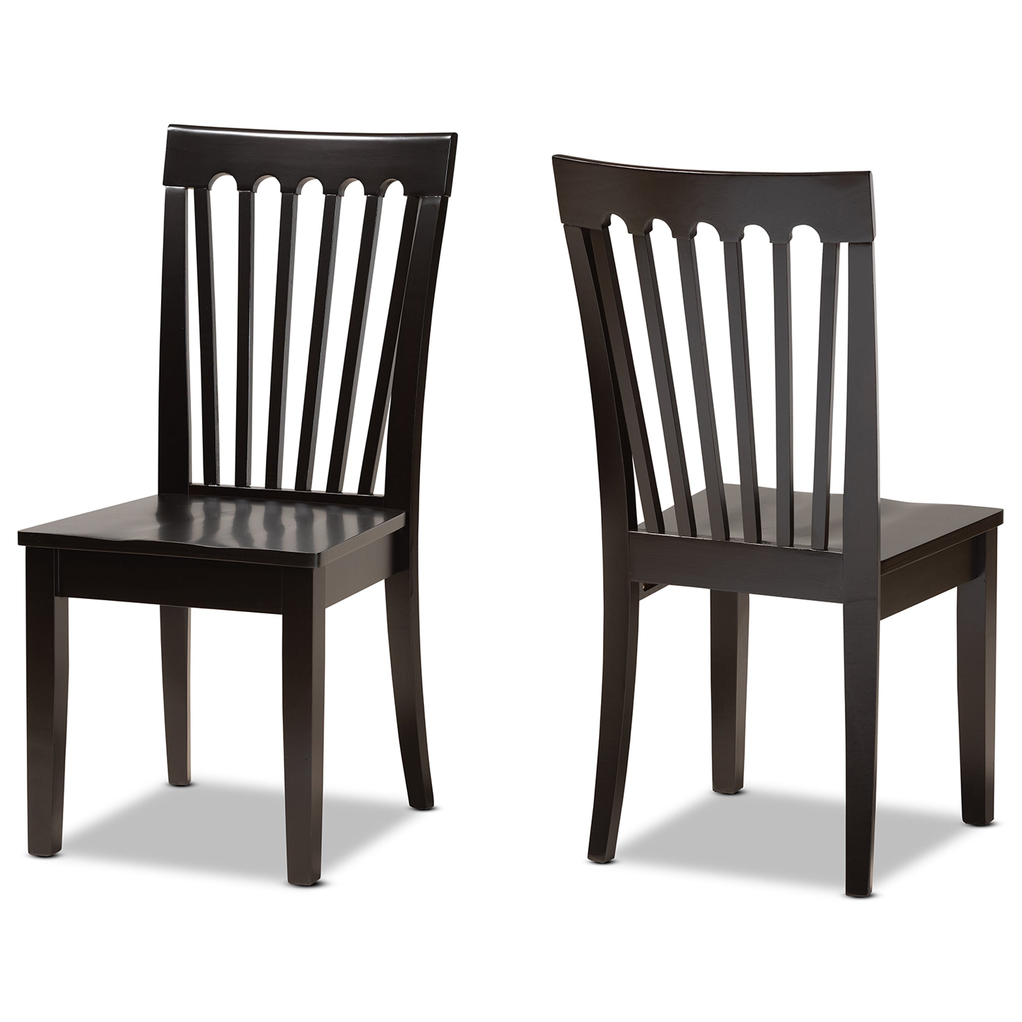 Baxton Studio Minette Dining Chair， Set of 2， Dark Brown