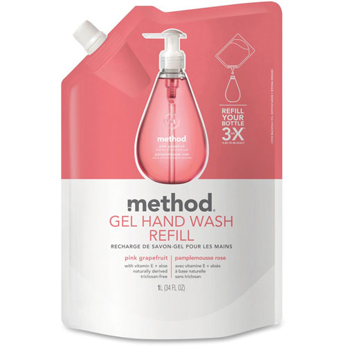 Method Products Inc. Method Products Gel Hand Wash Refill | Pink Grapefruit， 34 oz Pouch， 6