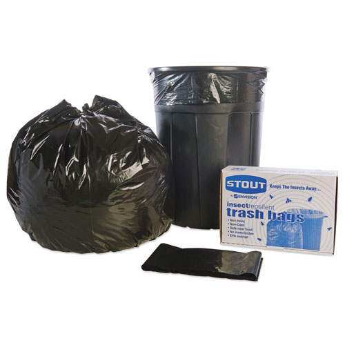 Stout Insect-Repellent Trash Bags | 55 gal， 2 mil， 37