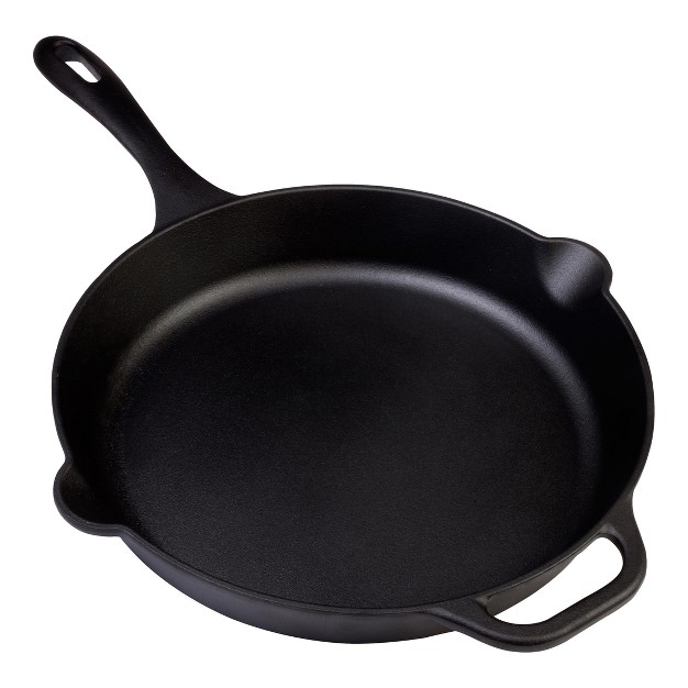 Cast Iron Skillet With Double Loop Handles Black