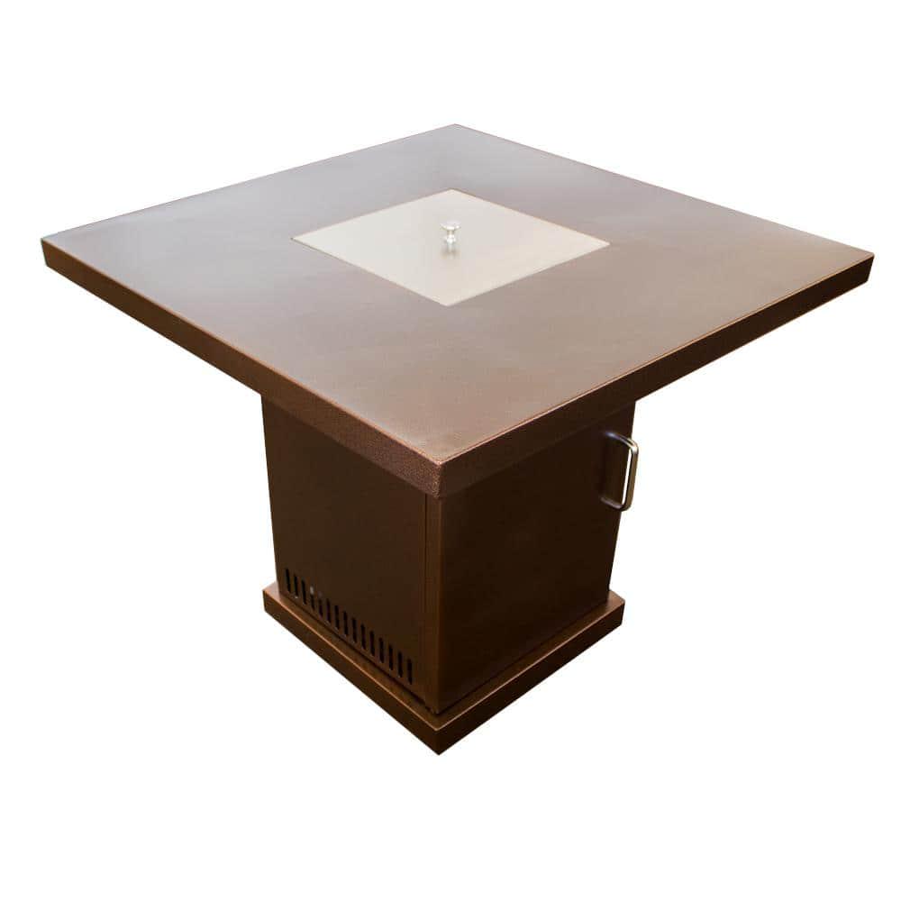 Hiland 30 in x 30 in Propane Fire Pit in Hammered Bronze