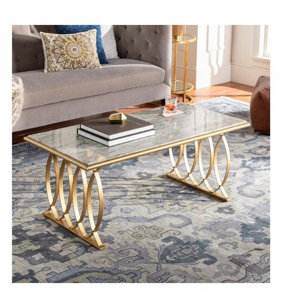 Mark amp Day Jungholz 19 quot h X 47 quot w X 22 quot d Modern Gold Coffee Table