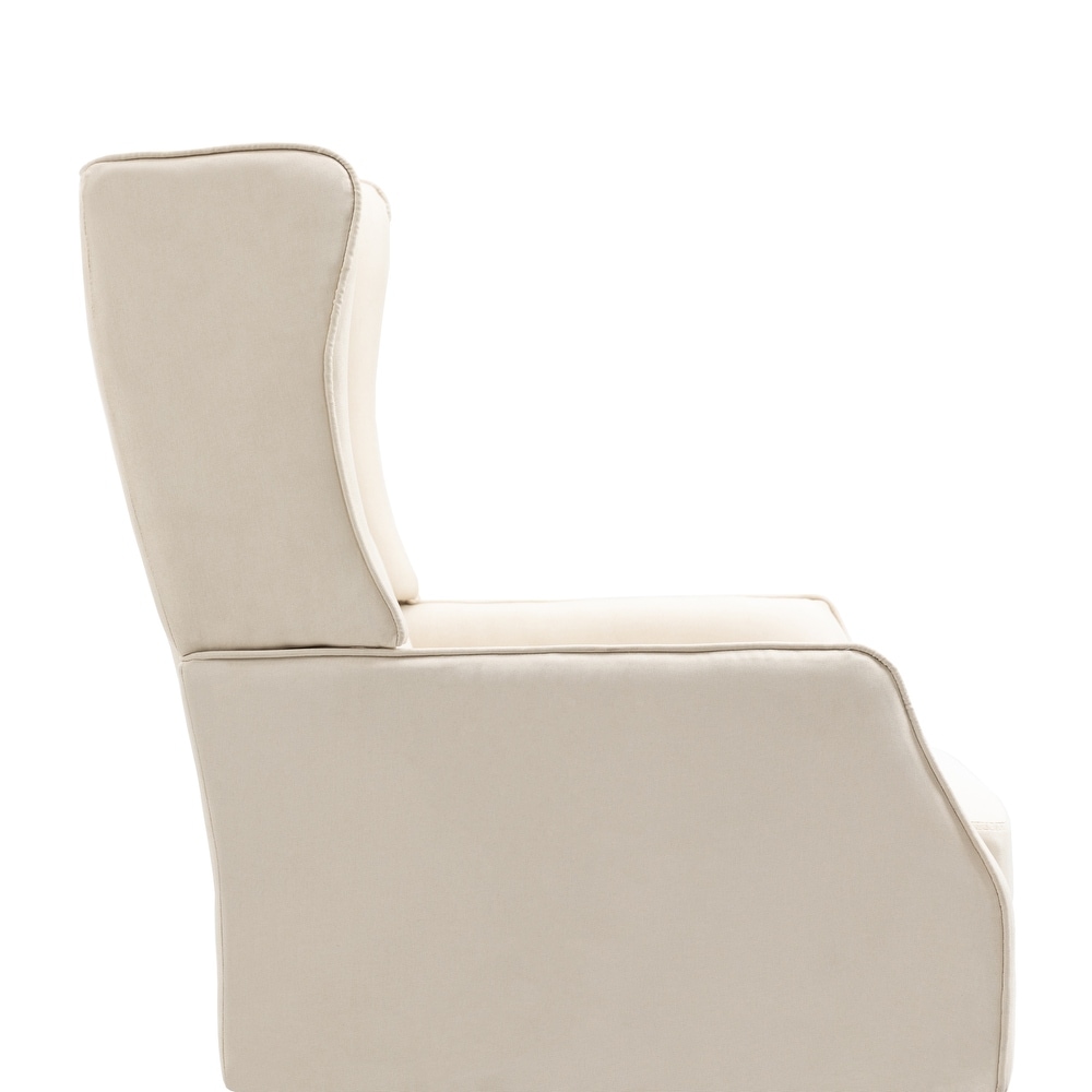 Modern High Back Cotton Linen Accent Chair