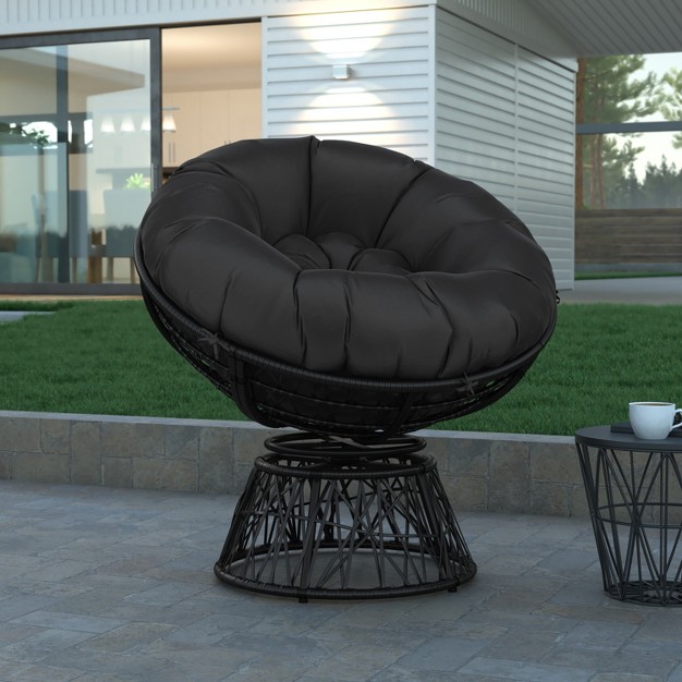 Emma And Oliver Swivel Patio Chair With Cushion