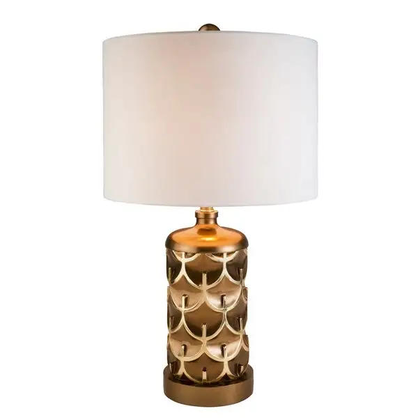 Magestic Brown and Gold Geo Table Lamp - Large