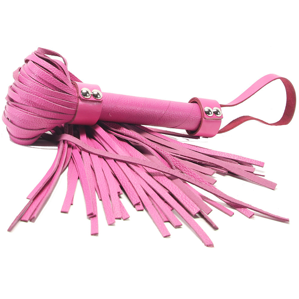 Leather Flogger in Pink