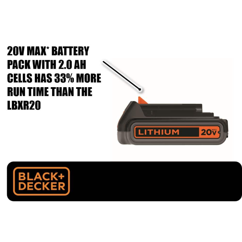 BLACK+DECKER 20V MAX Lithium-Ion Battery Pack 2.0Ah LBXR2020