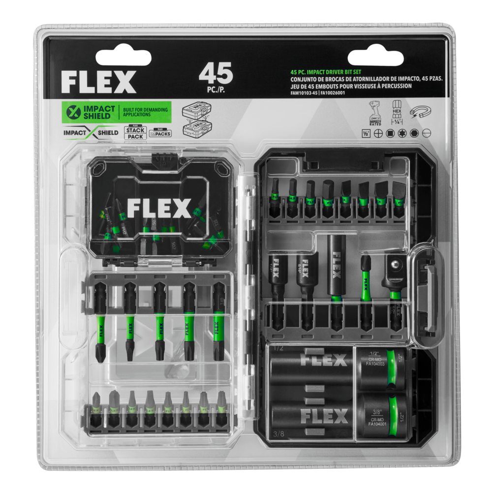 FLEX Impacks Impact Drill and Driver Bit Set 45pc