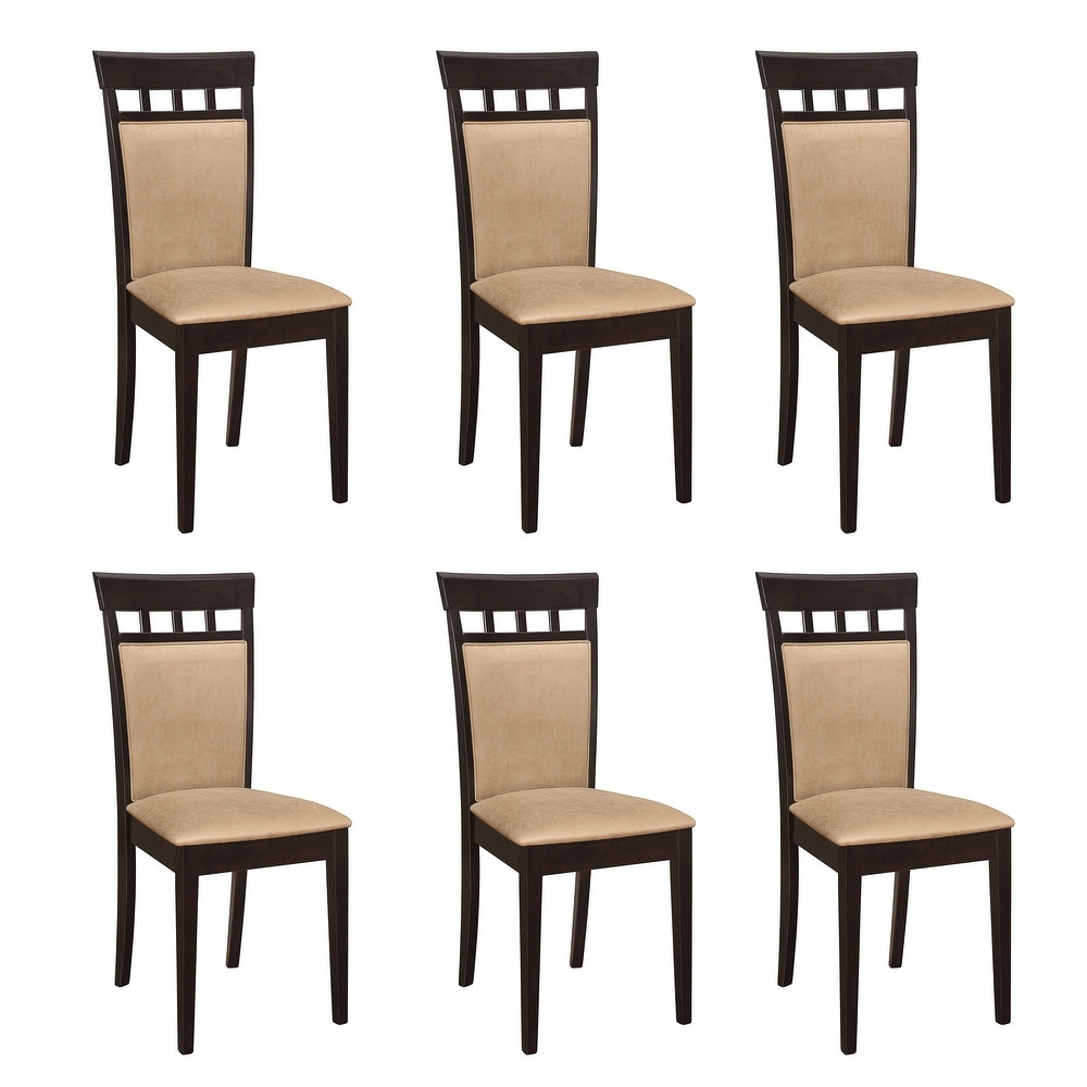 Alencon Beige and Cappuccino Upholstered Dining Chairs (Set of 6)