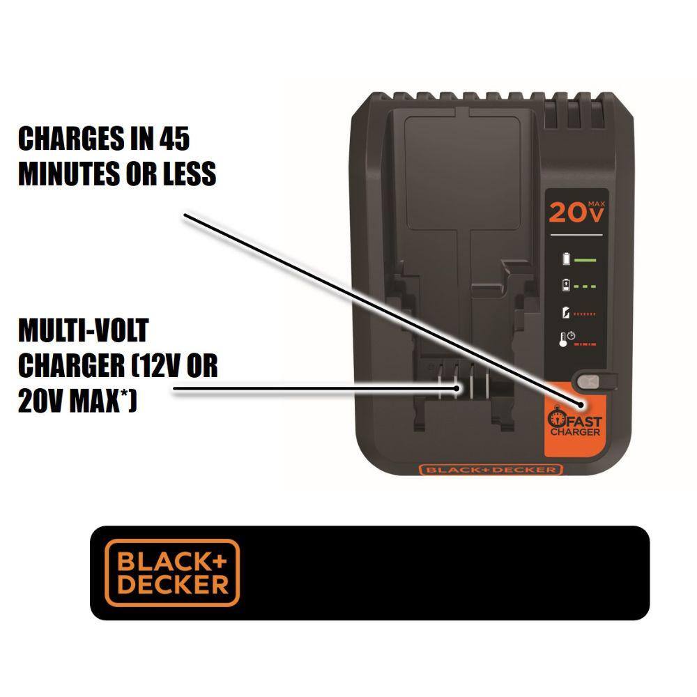 BLACK+DECKER 20V Lithium-Ion Battery Charger BDCAC202B