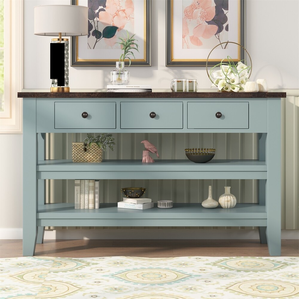 Merax 48'' Modern Console Table with 3 Drawers and 2 Shelves