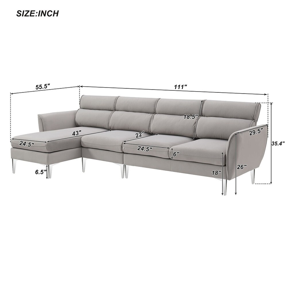 Sectional Sofa with Chaise Left/Right Handed Chaise