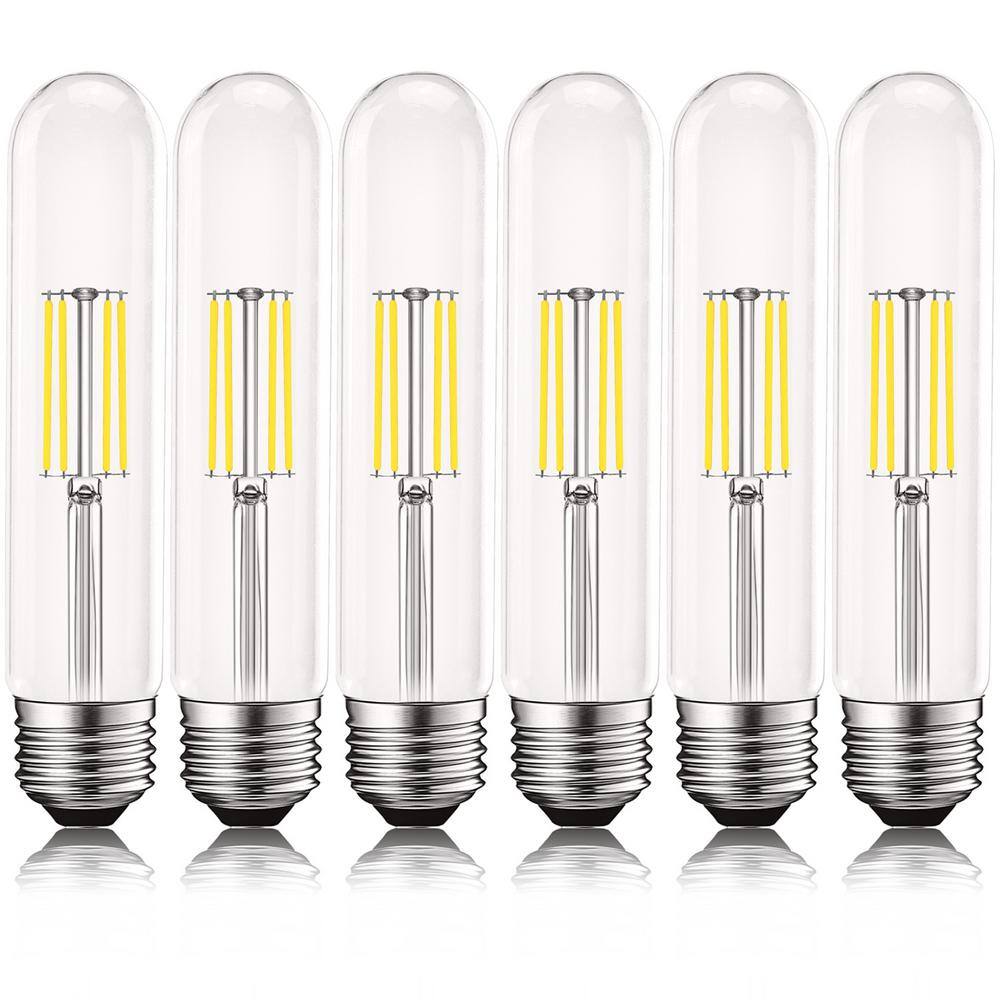 LUXRITE 60-Watt Equivalent T9 Dimmable Edison Tube LED Light Bulbs 5-Watt UL Listed 5000K Bright White 550 Lumens E26 (6-Pack) LR21656-6PK