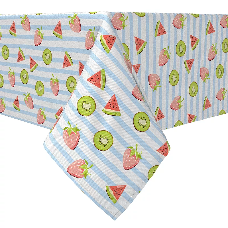 Square Tablecloth， 100% Cotton， 60x60， Summertime Fruits