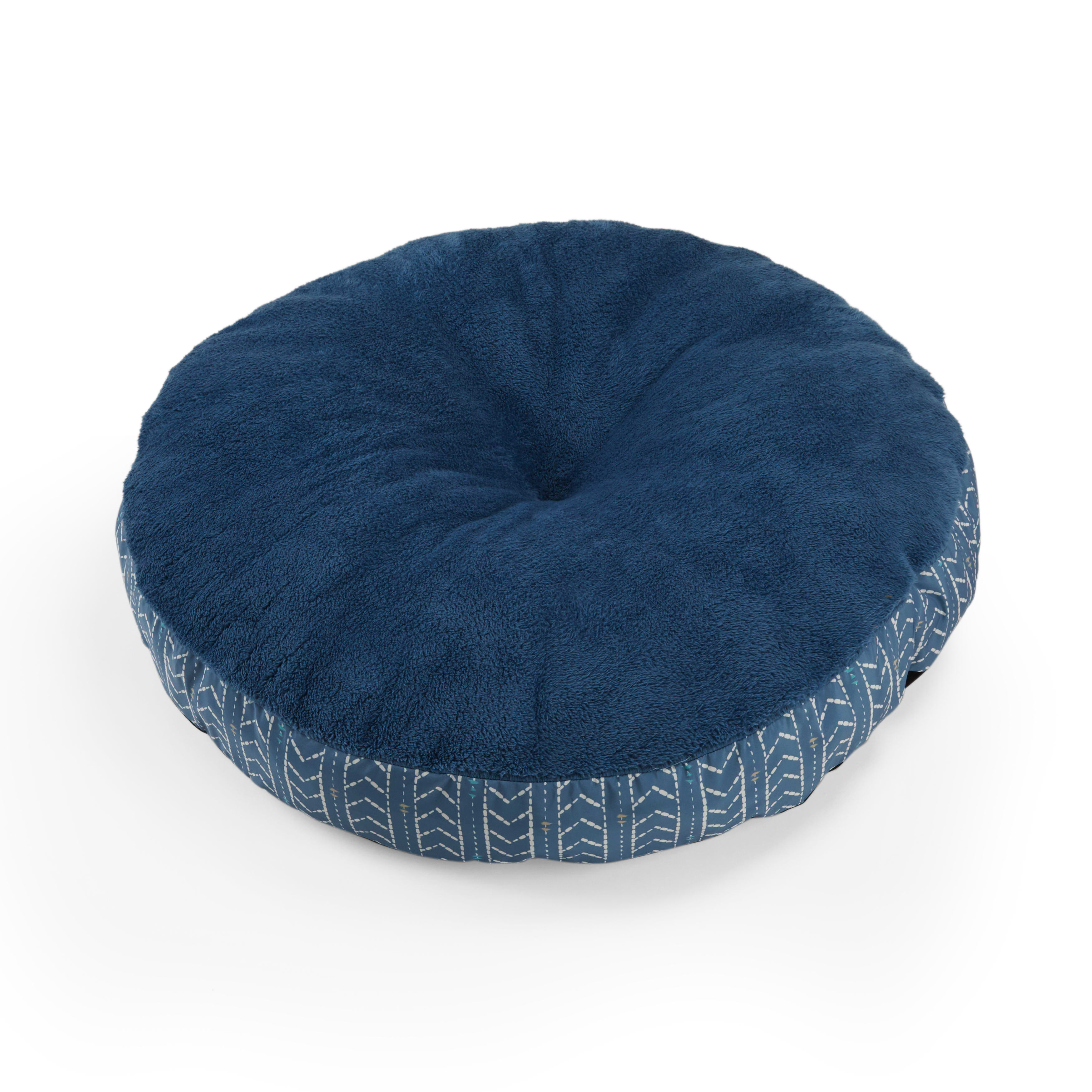 EveryYay Essentials Blue Round Lounger Dog Beds， 34