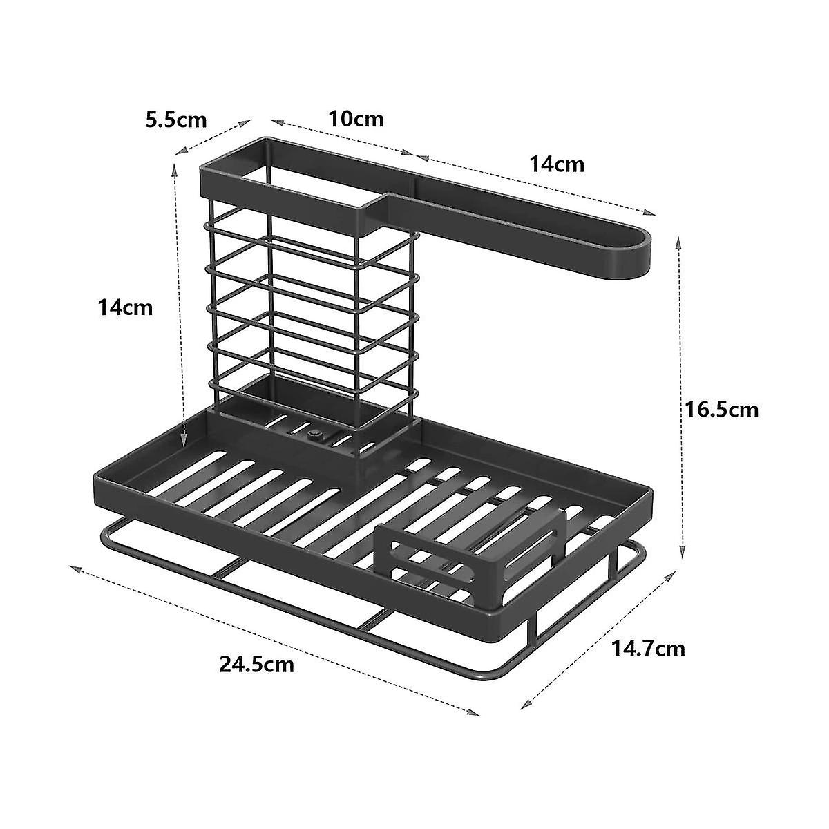 Sink Organiser Sink Kitchen Stainless Steel Storage and Organisation Sponge Holder With Tray， Kitchen