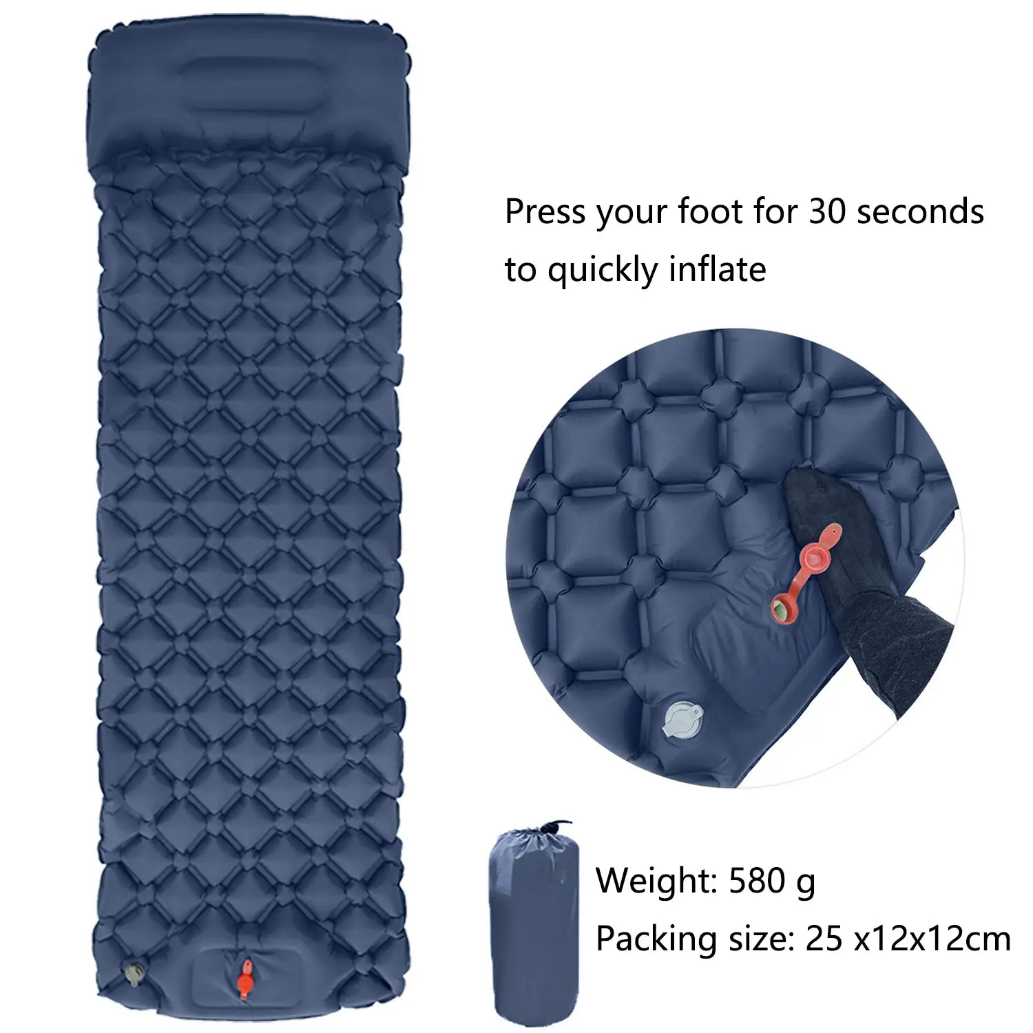 Ultralight Portable Single Diamond Tpu Inflatable Mat Outdoor Tent Sleeping Pad For Camping