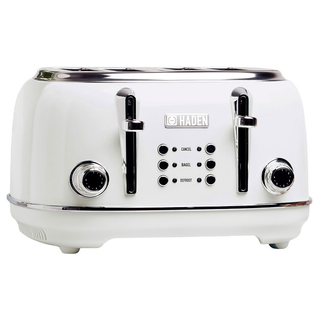 Haden Heritage 4 slice Wide Slot Stainless Steel Body Countertop Retro Toaster With Adjustable Browning Control