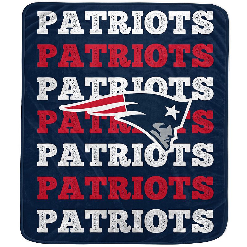 Pegasus New England Patriots 60'' x 70'' Logo Wordmark Plush Blanket