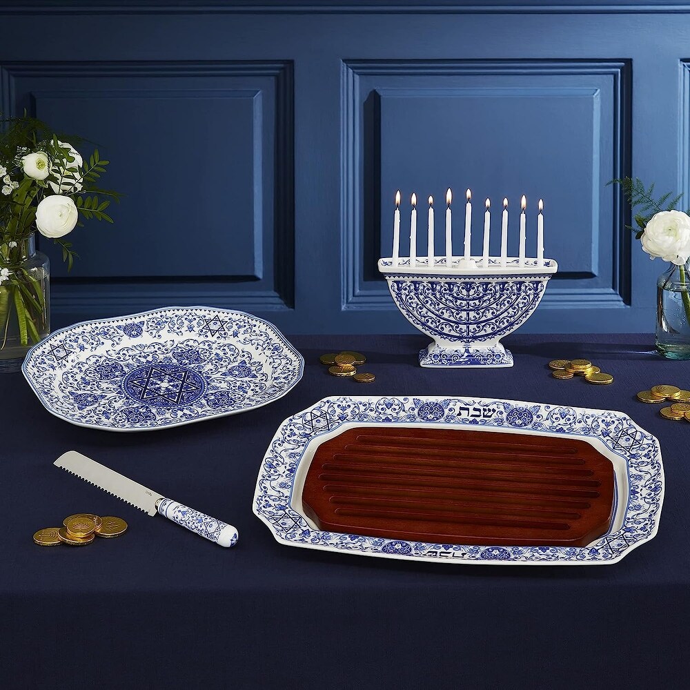 Spode Judaica Challah Tray with Wooden Insert   19\