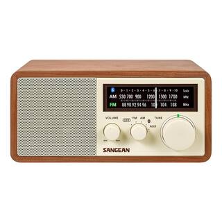 Sangean FMAMAux-inBluetooth Wooden Cabinet Radio with USB Phone Charging Port WR-16