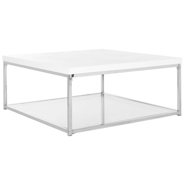 SAFAVIEH Malone White/ Chrome Coffee Table - 35.4