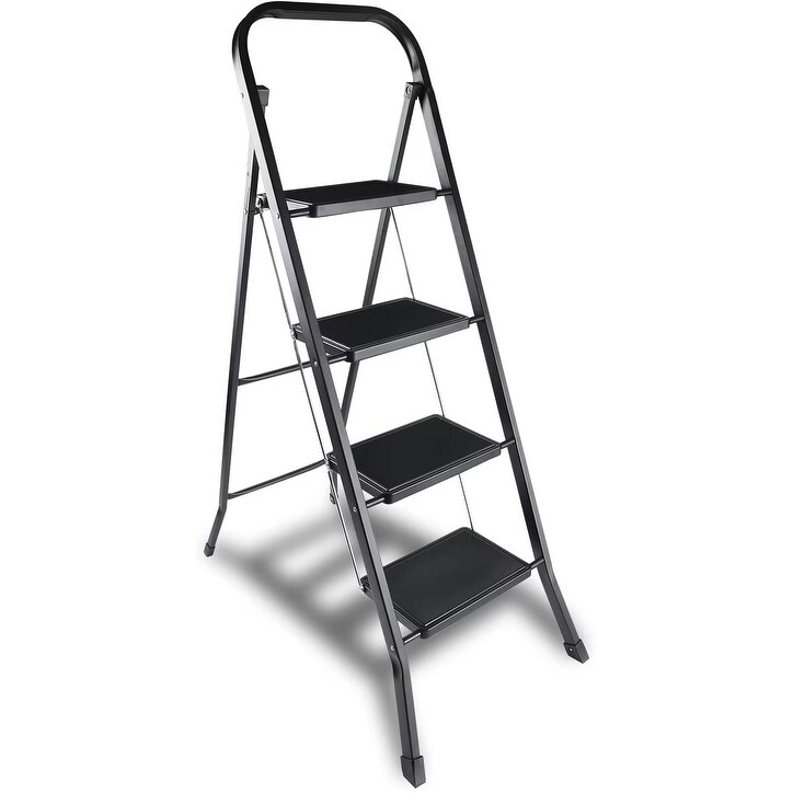 4 Step Ladder Portable Tool Ladder  Folding Step Stool with Wide Anti Slip Pedal Sturdy Steel Ladder  Convenient Handgrip