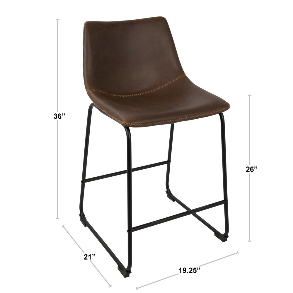 Carbon Loft Richard Faux Leather Counter Stool (Set of 2)