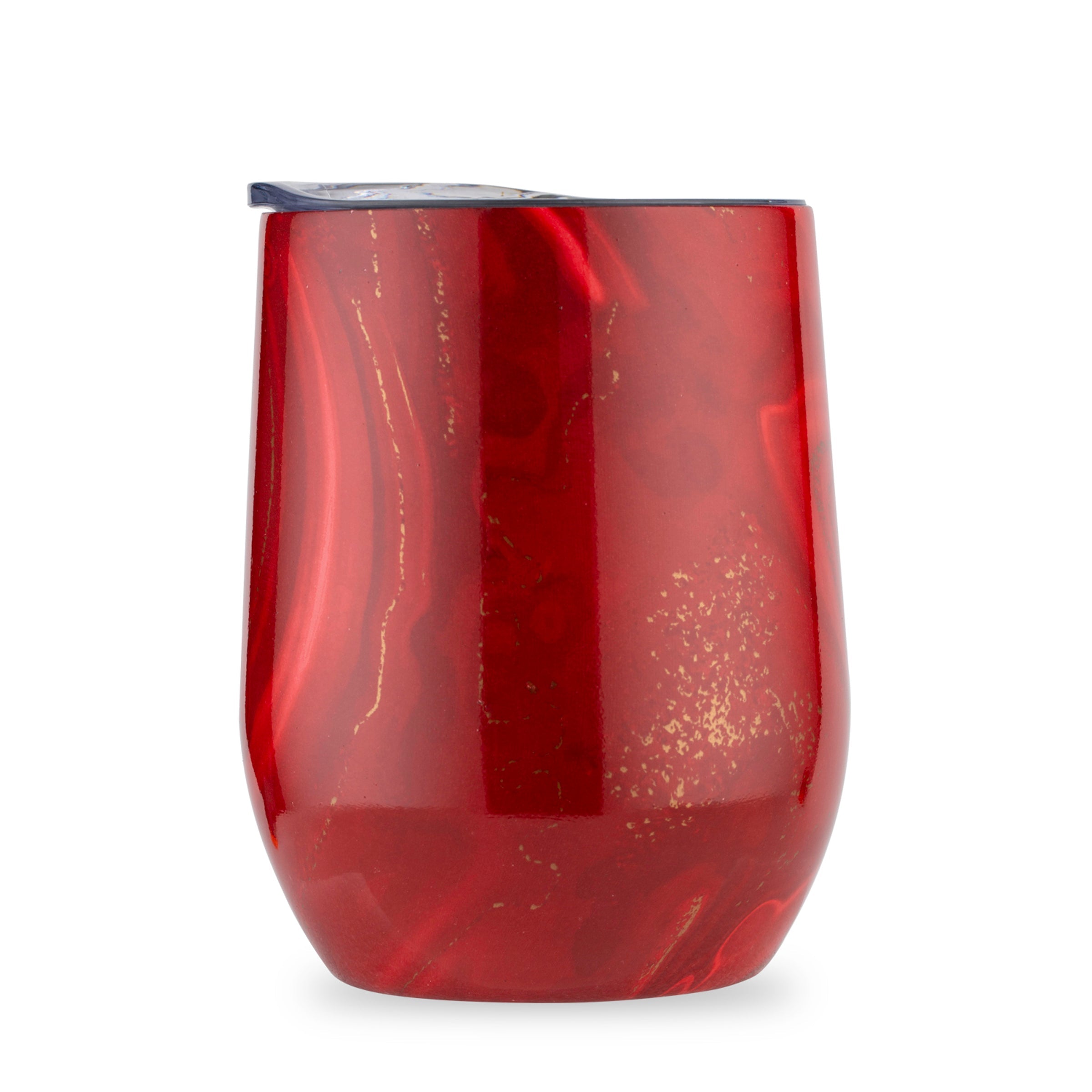 12 Oz Red Geo Wine Tumblers, Set Of 2