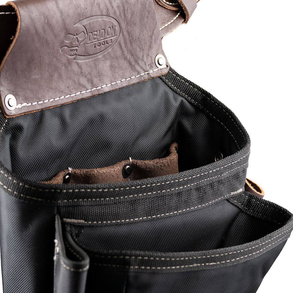 DEAD ON TOOLS Leather Hybrid Weather-Resistant Tool Belt with Suspenders in Black DO-HSR