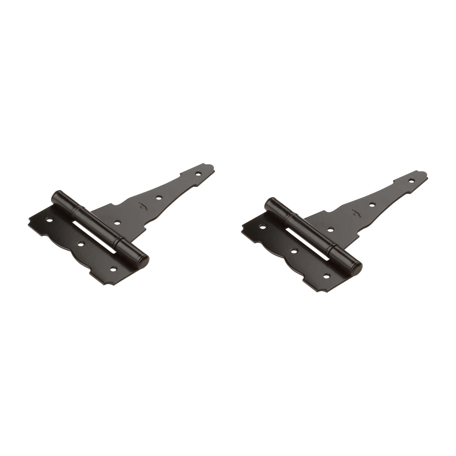 National Hardware 6 in. L Black Ornamental/Reversible T-Hinge 2 pk