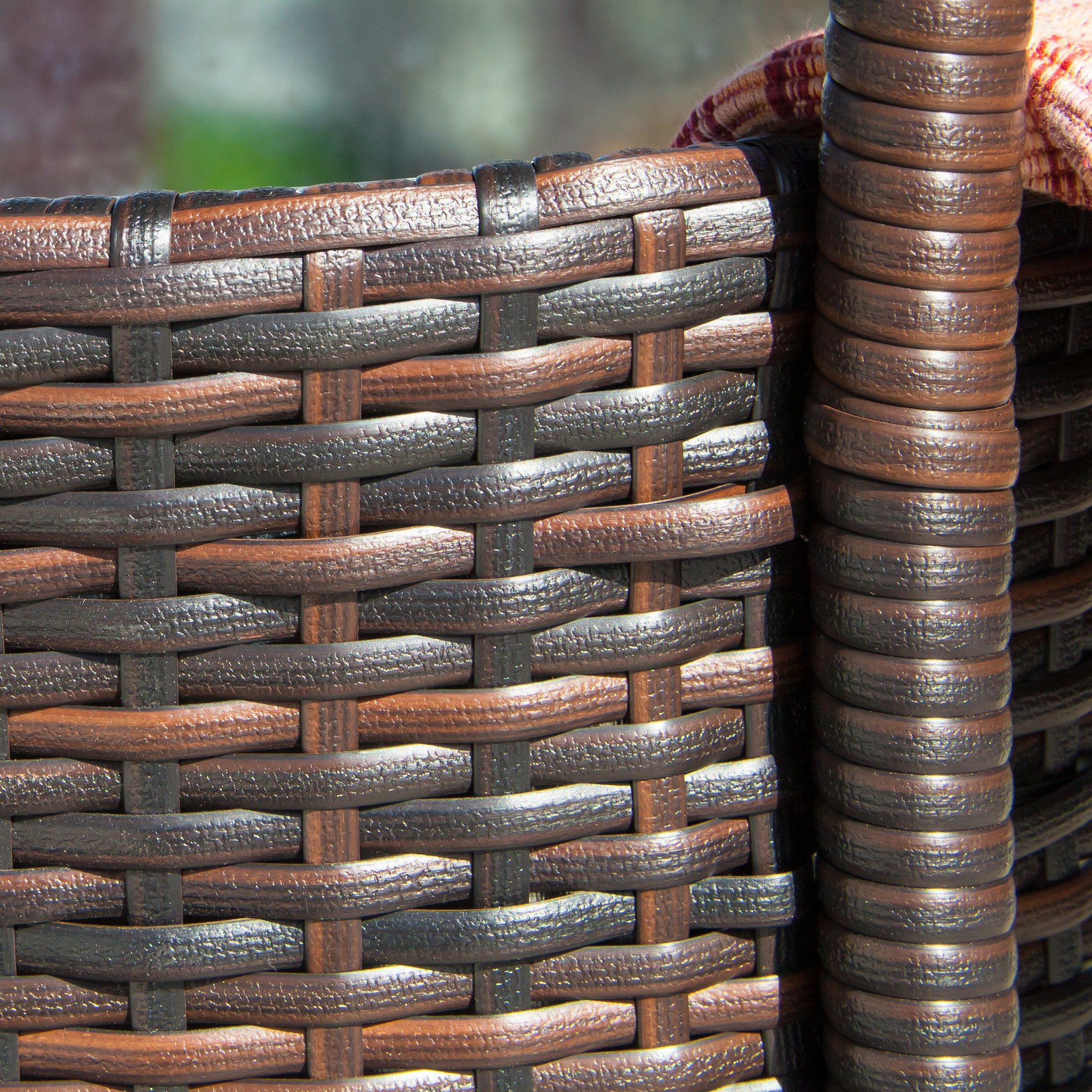 Tampa Bay Outdoor Circular Multi-Brown Wicker Dining Table with Ice Bucket